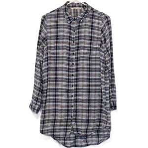 Hippie‎ Laundry Womens Plaid Long Sleeve Button Down Shirt Dress Small